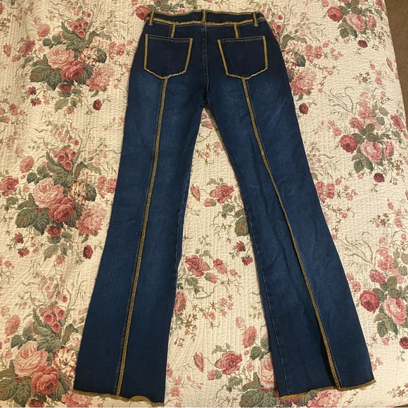 vintage gasoline y2k  70s retro 90s flare jeans - Picture 4 of 6